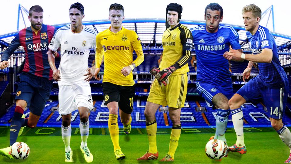 Dari kiri-kanan: Gerard Pique, Raphael Varane, Marco Reus, Petr Cech, Mohamed Salah dan Andre Schurlle